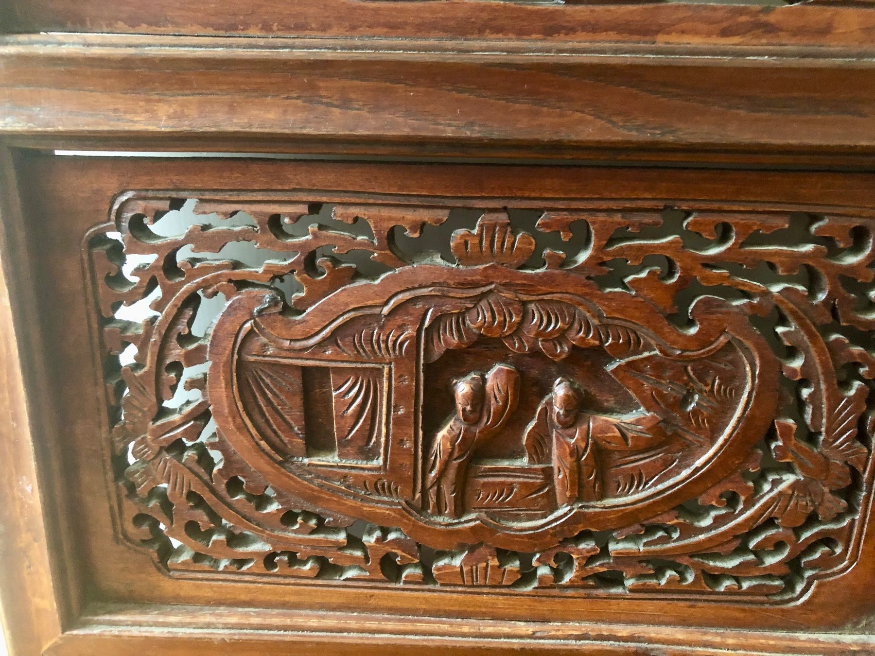 Articoli in legno: 2 China Holz-Paneele Relief geschnitzt alt – Usato da Basel venduto da chinarh891 1