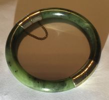 Jade Armband Silber vergoldet Vintage