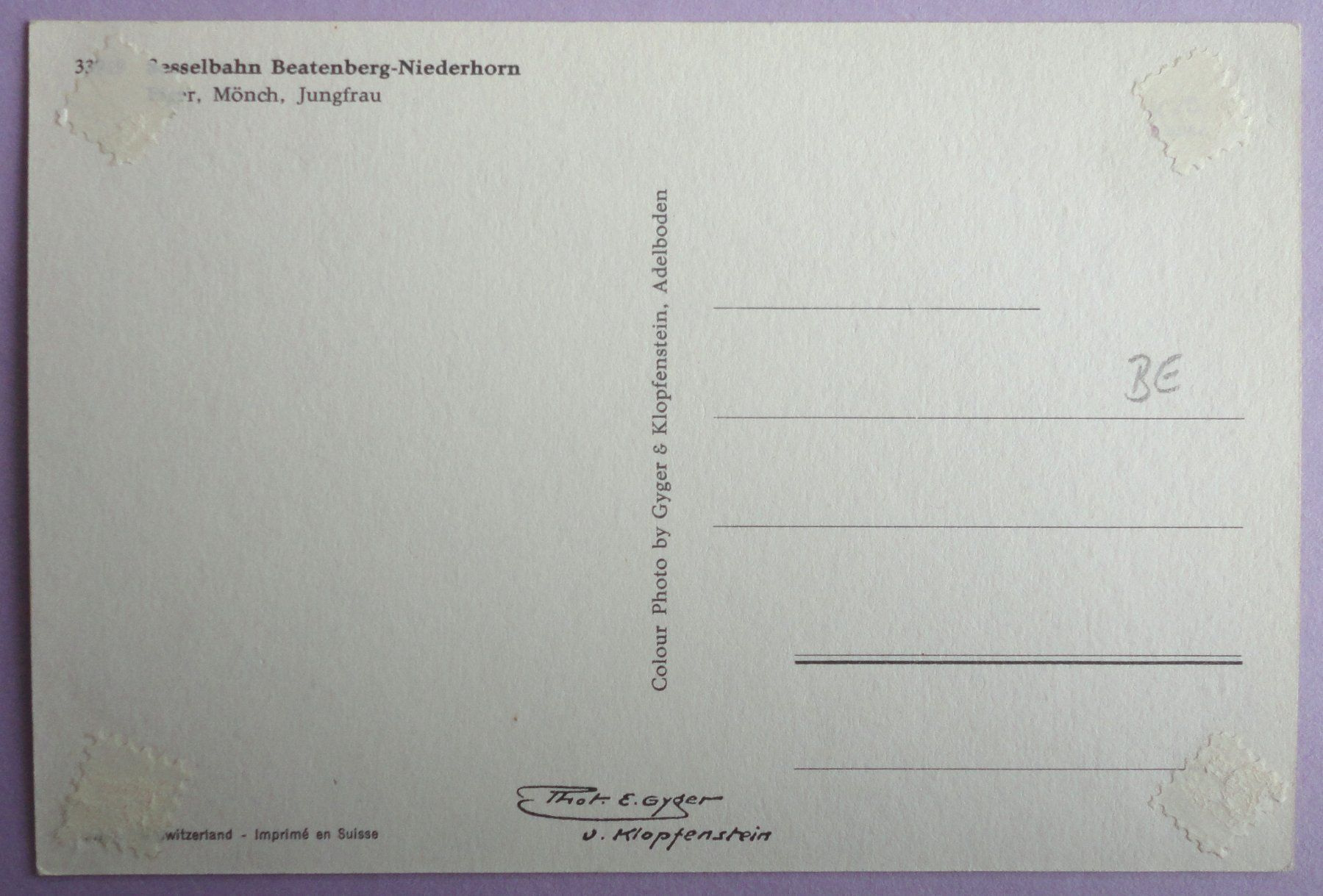 Cartoline postali: Sesselbahn Beatenberg-Niederhorn – Difettoso da Fétigny venduto da Billy2miny 1