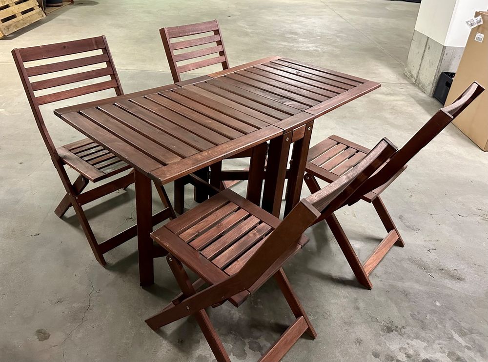 Ikea Äpplarö Garten Klapptisch mit 4 Stühlen Kaufen auf Ricardo