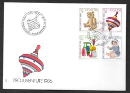FDC Pro Juventute Serie 1986 J298 - J301 ET Bern 25.11.1986