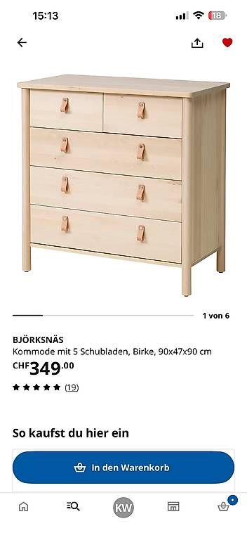 Cassettiere: IKEA Björksnäs Kommode Birke  – Usato da Dörflingen venduto da Kendraa 2