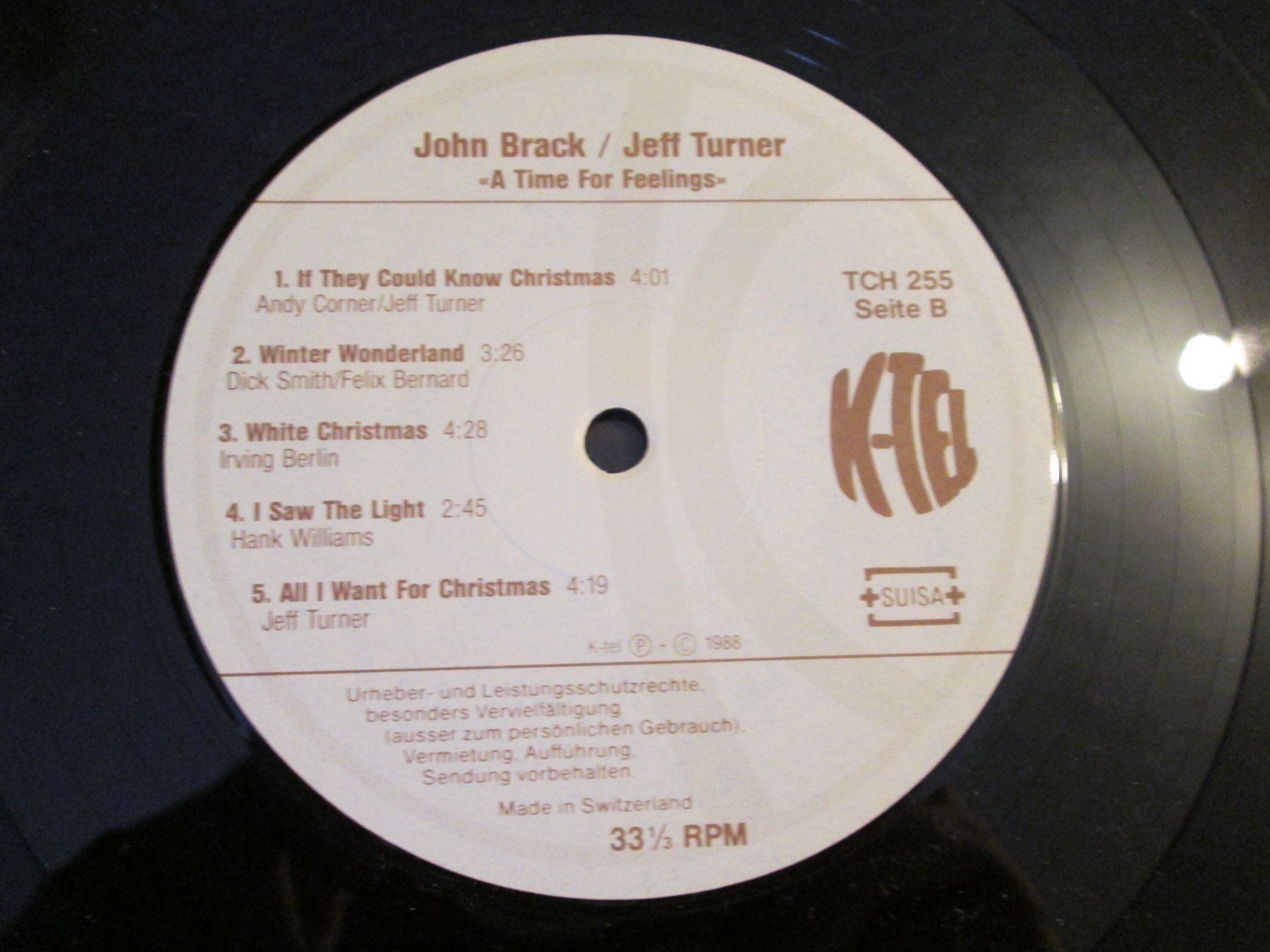 Schallplatten: Vinyle John Brack & Jeff Turner - A Time For Feelings – Gebraucht aus la Chaux-de-Fonds von Lampe 4