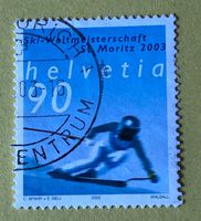 Nr.1068 GESTEMPELT Skirennfahrer 2002  Siehe Original Fotos.