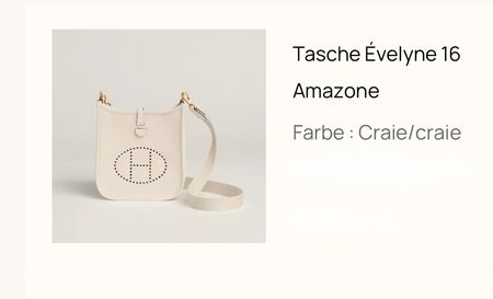 Hermes Tasche Évelyne 16 Amazone, craie/craie