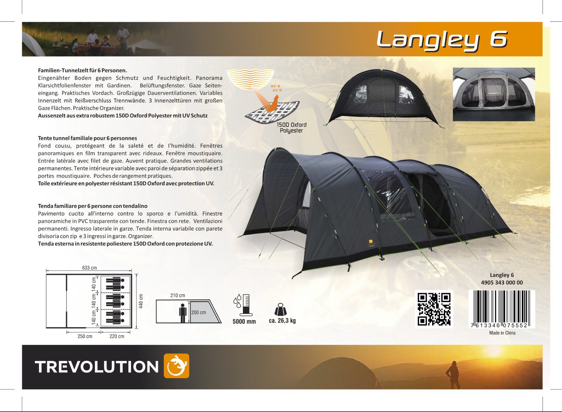 Trevolution Tende : Tunnelzelt Trevolution Langley 6 – Usato da Hirschthal venduto da LLEragon 8