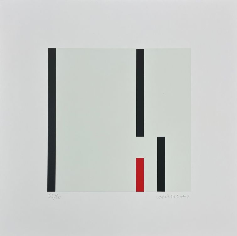 Sérigraphie Originale Mohammed AZOUZI 1946-2022 – Œuvre Abstraite Numérotée Et Encadrée