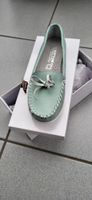 Schuhe aus Leder hellblau-mint 38 NEU