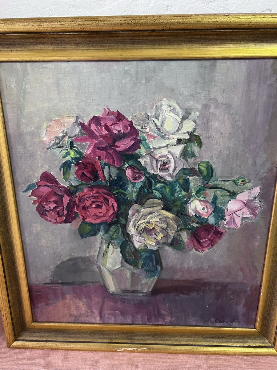 Gemälde: Ölgemälde Blumenstrauss E. Schmidt 1955 (13) – Gebraucht aus Glattfelden von brockischweiz 3