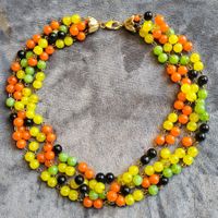 Vintage buntes Glas Halskette Collier ca 1960