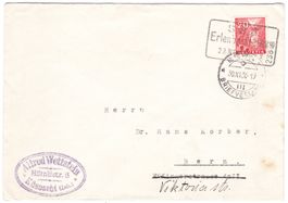 Brief mit SBB-Bahnstempel Erlenbach Zürich 1936 nach Bern