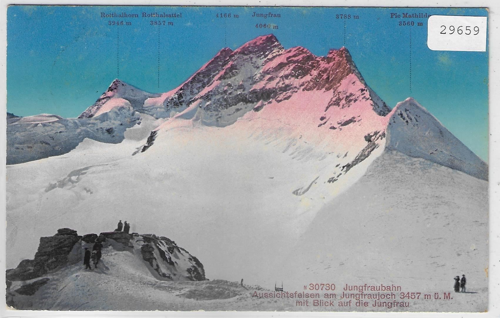 Cartoline postali: Jungfraubahn - Aussichtsfelsen am – Usato da Ettingen venduto da Kartenplanet