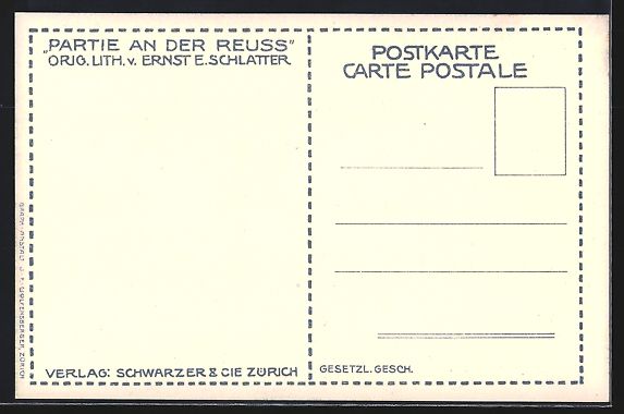 Cartoline postali: Ernst E.Schlatter: Luzern, Partie an der – Usato da Berlin venduto da bartko-reher 1