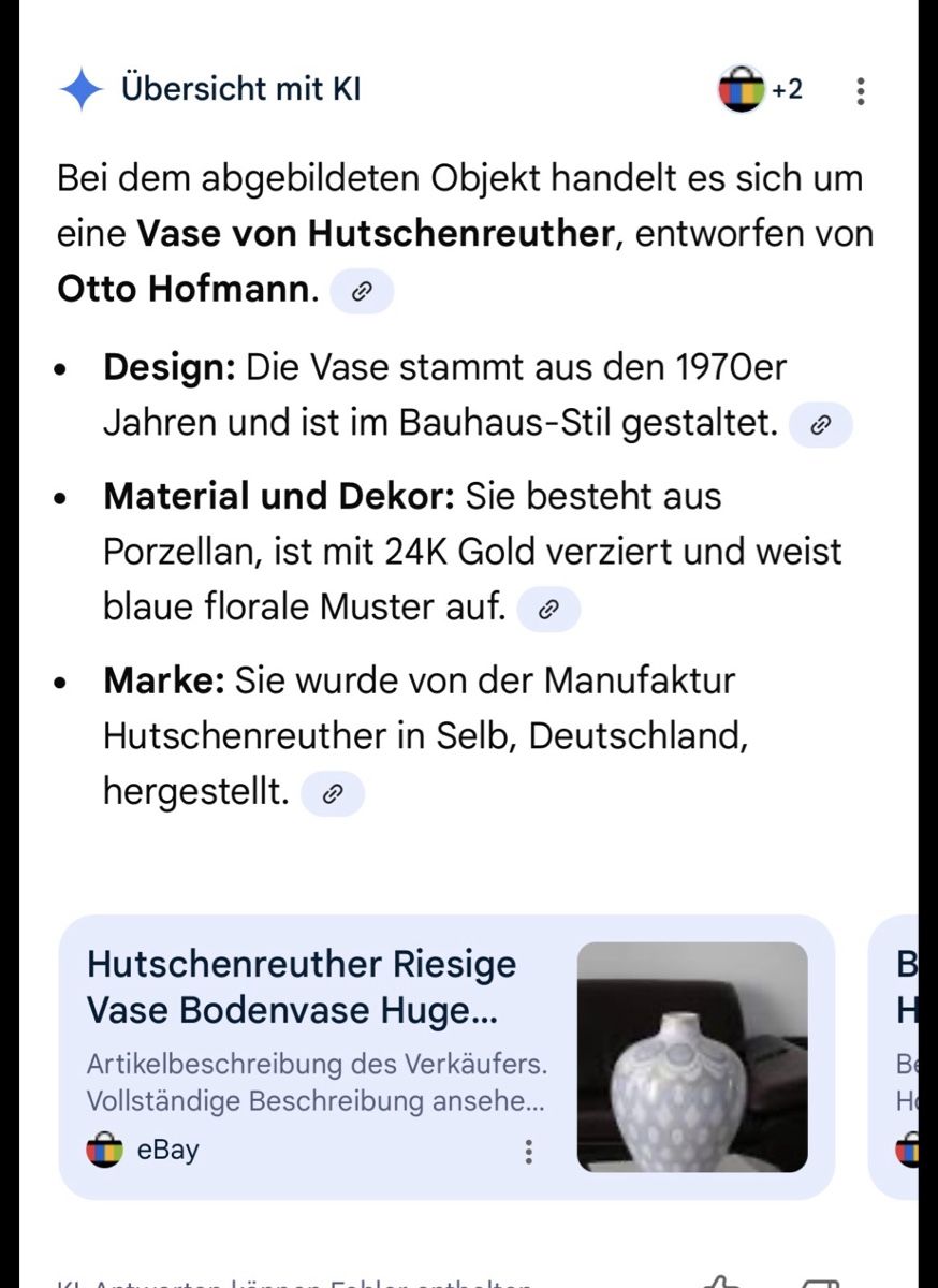 Hutschenreuther Vasi & Recipienti: Grosse Hutschenreuther Vase – Usato da St. Margrethen SG venduto da Lillicasso 4