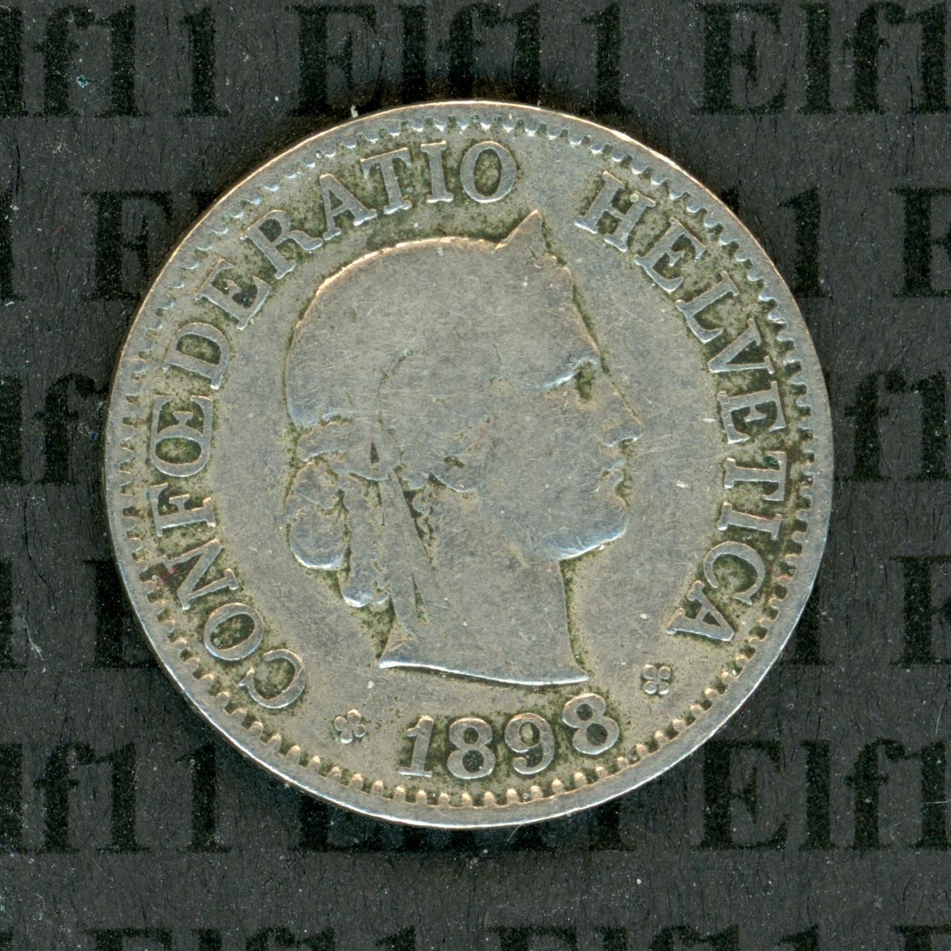 Tutti le monete: CHF___0.10 1898 s+ 10 Rappen – Usato da Widnau venduto da Elf11