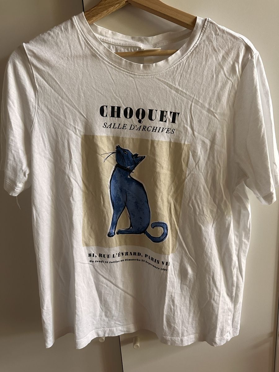 H&M T-shirt: Tshirt Baumwolle weiss Gr. M – Usato da Münsingen venduto da Secondhand89