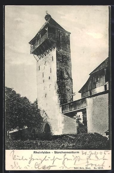 Cartoline postali: AK Rheinfelden, Storchennestturm, 1905 – Usato da Berlin venduto da bartko-reher
