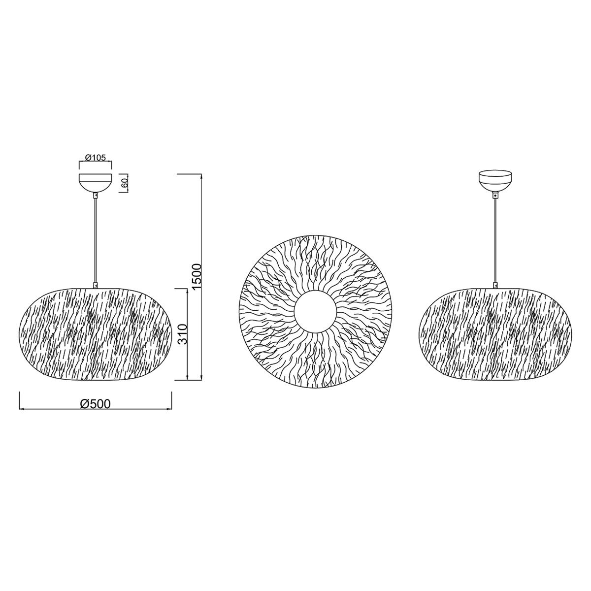 Lampadari & plafoniere: Pendelleuchte, Weiss, Plüsch, 50 cm Ø – Nuovo (secondo la descrizione) da Kreuzlingen venduto da Smart-Light 8