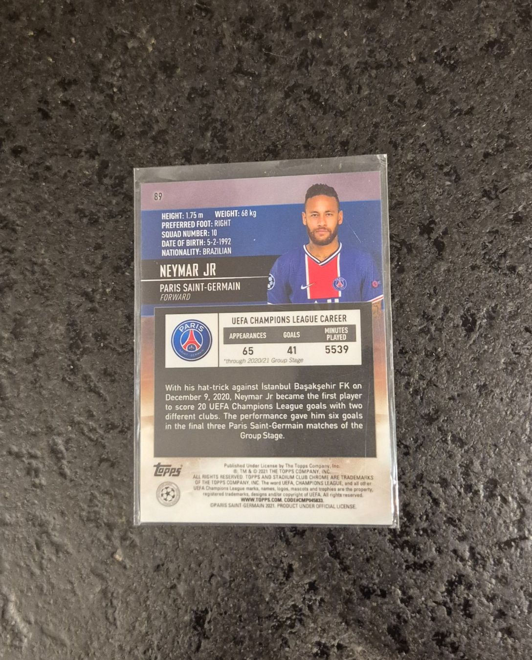 Topps Carte collezionabili: Neymar Jr. - PSG - Topps – Nuovo (secondo la descrizione) da Burg AG venduto da Danoe 1