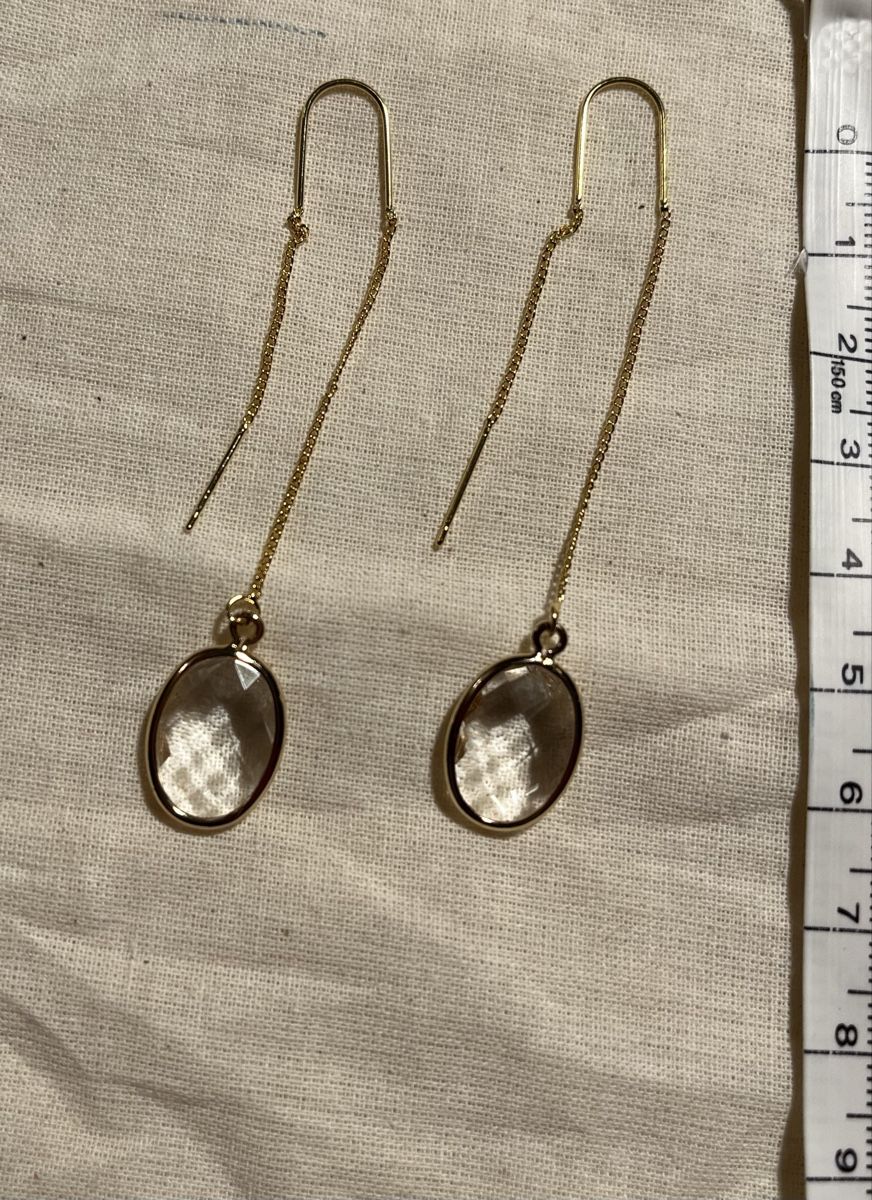 Orecchini pendenti & Orecchini a lobo: Boucles plaqué or et cabochon en verre – Nuovo e nell'imballaggio originale da Genève venduto da ct_fqr8 1