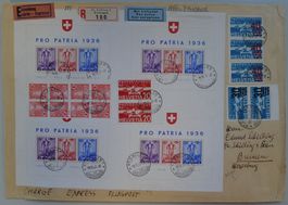 1936, W8a Grossbogen auf Flugbrief von ST. GALLEN, K: 2400.-