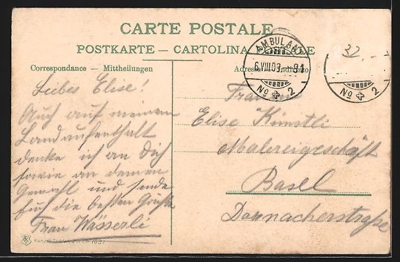 Cartoline postali: Lenzburg, Panoramablick auf das Schloss – Usato da Berlin venduto da bartko-reher 1