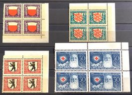 1928 Pro Juventute Viererblock Serie Postfrisch  **