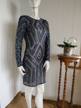 ADRIANNA PAPELL Cocktailkleid S Kleid Pailletten Bodycon