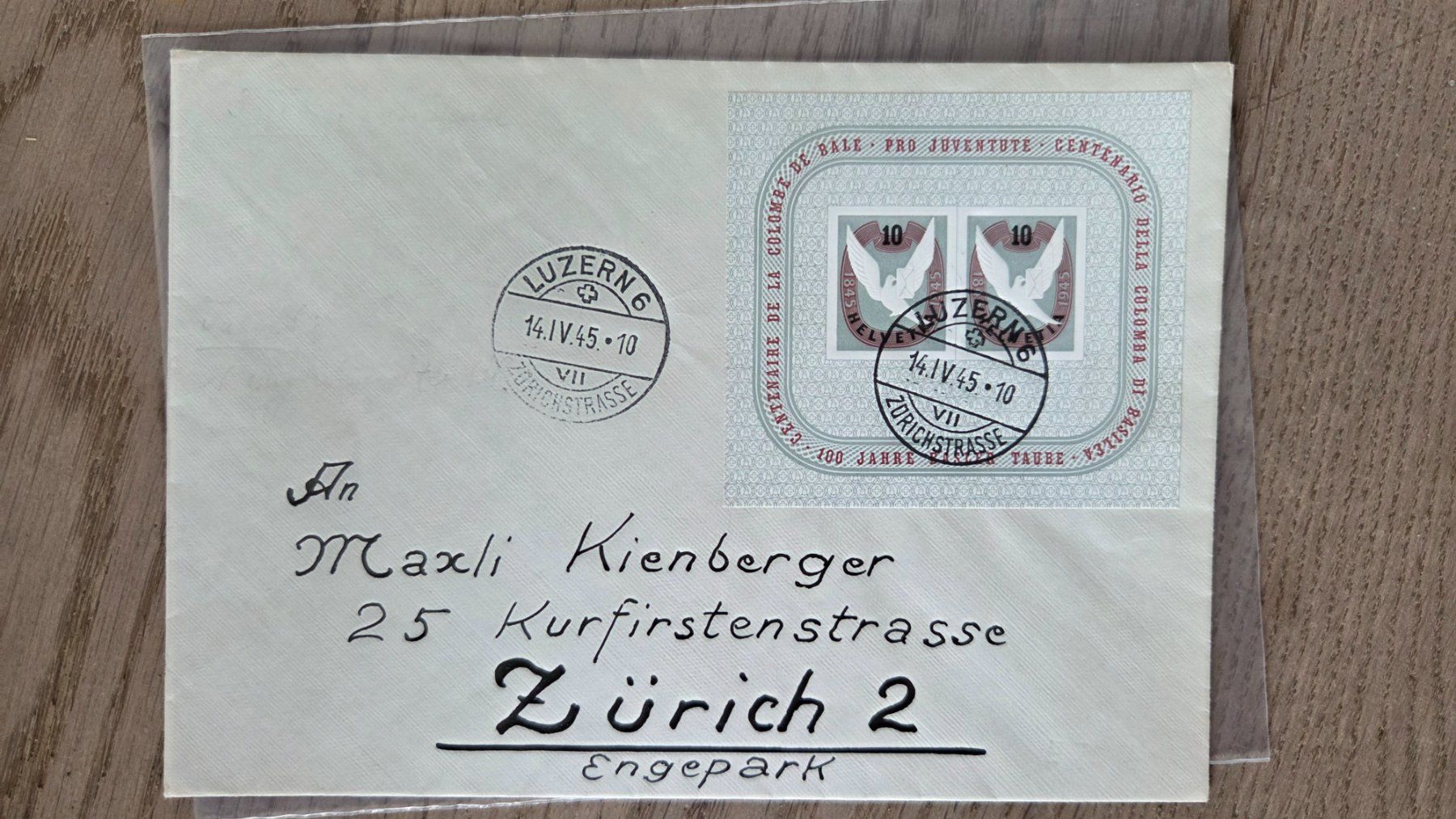 Tutti i francobolli: 1945 FDC 100 Jahre Basler Taube Block – Usato da Arni AG venduto da Moth68