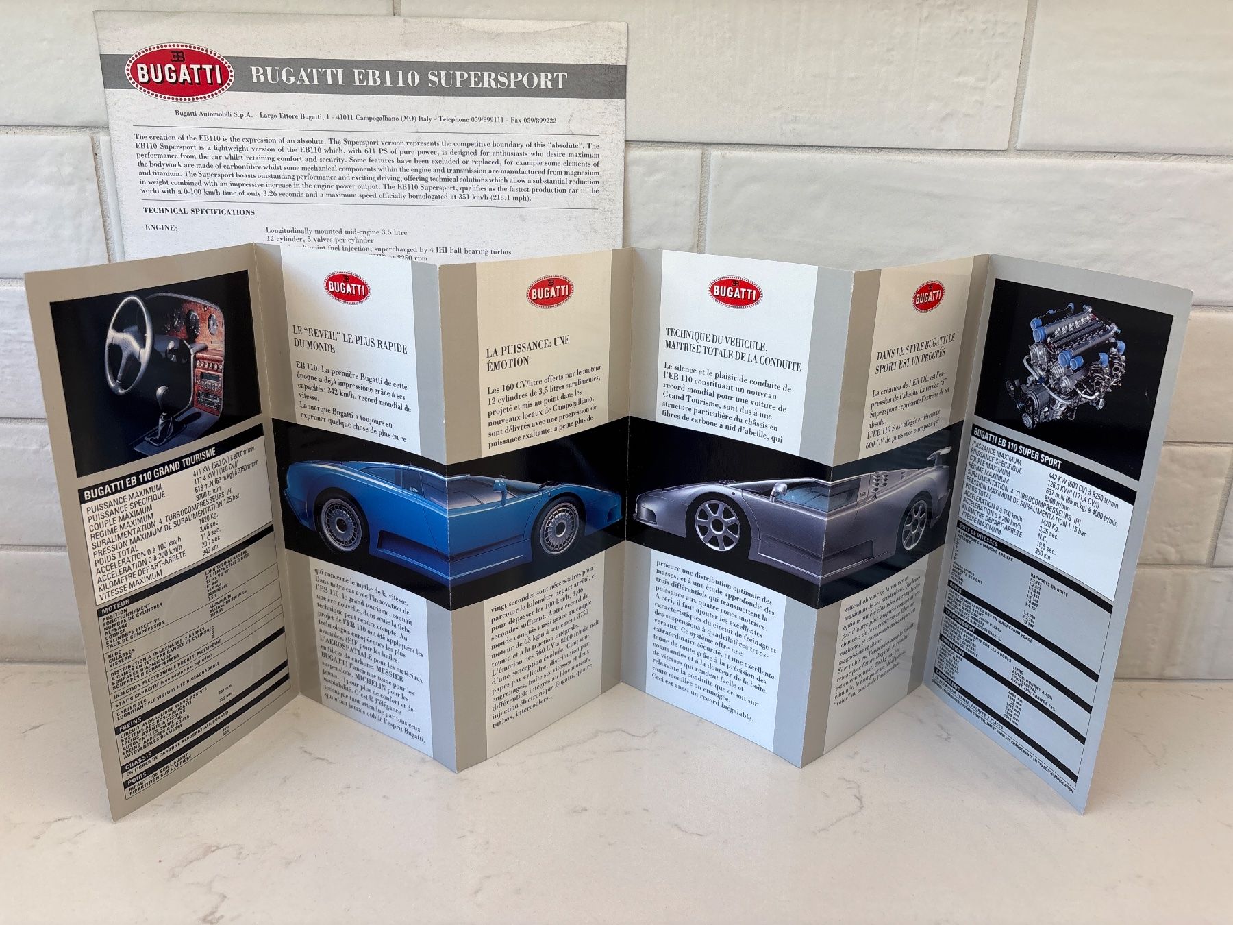 Bugatti Documenti: Brochure Originale Bugatti EB 110 – Usato da Gollion venduto da Hampton 1
