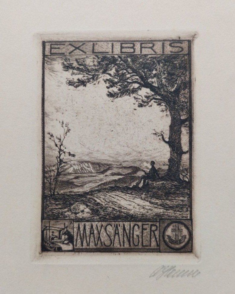 Dipinti: Exlibris Arthur Henne - Original Radierung signiert – Usato da Obfelden venduto da Exlibris-Art