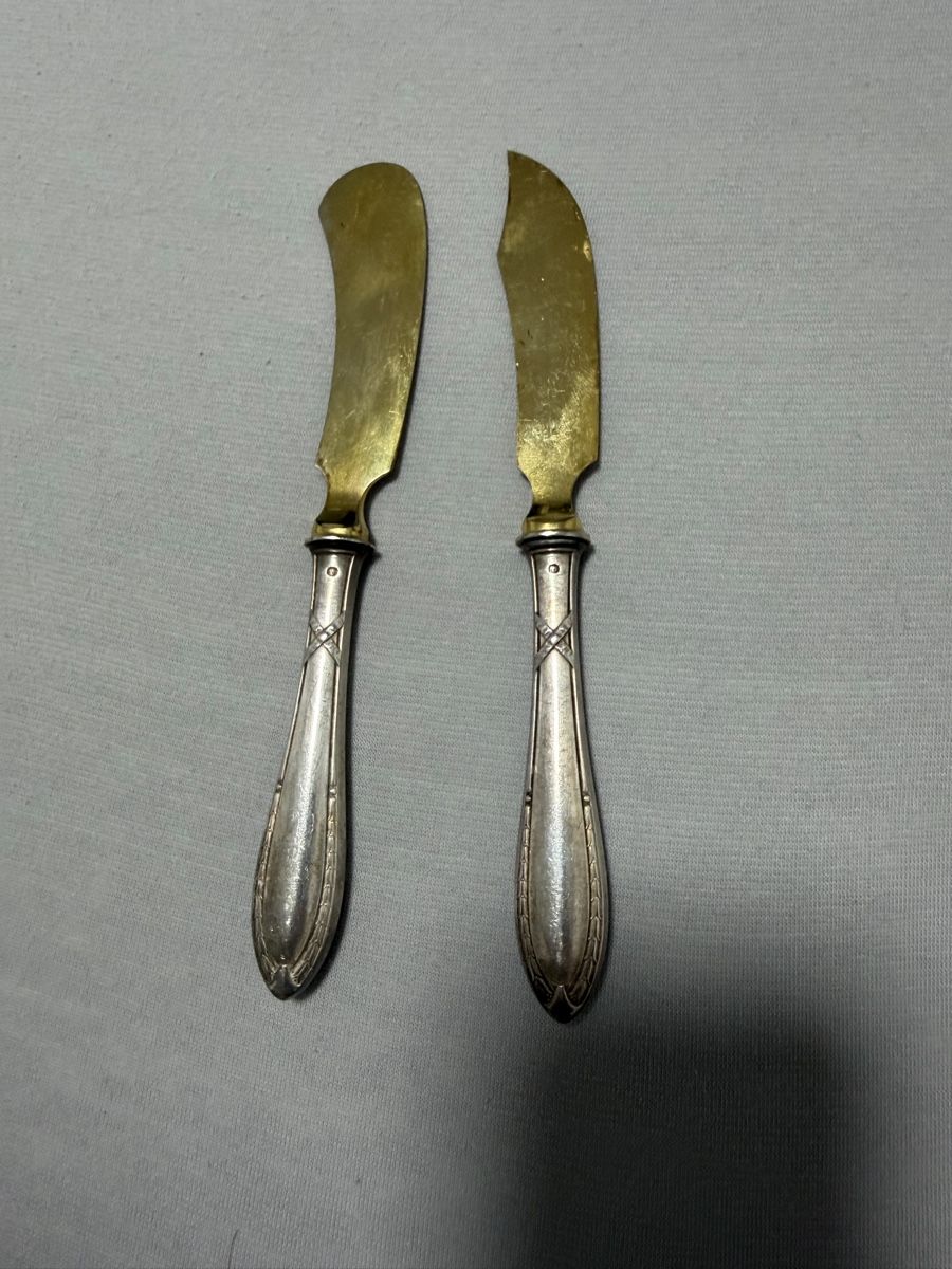 Besteck: 2 Butter Messer antik versilbert mit punze – Gebraucht aus Niederbipp von yar_tf6f 1