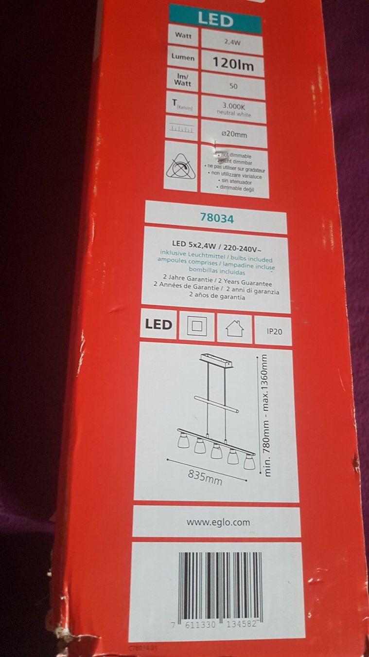 Eglo Lampade: Lampe plafond Led marque Eglo – Nuovo e nell'imballaggio originale da Villiers venduto da san_jn5w 2