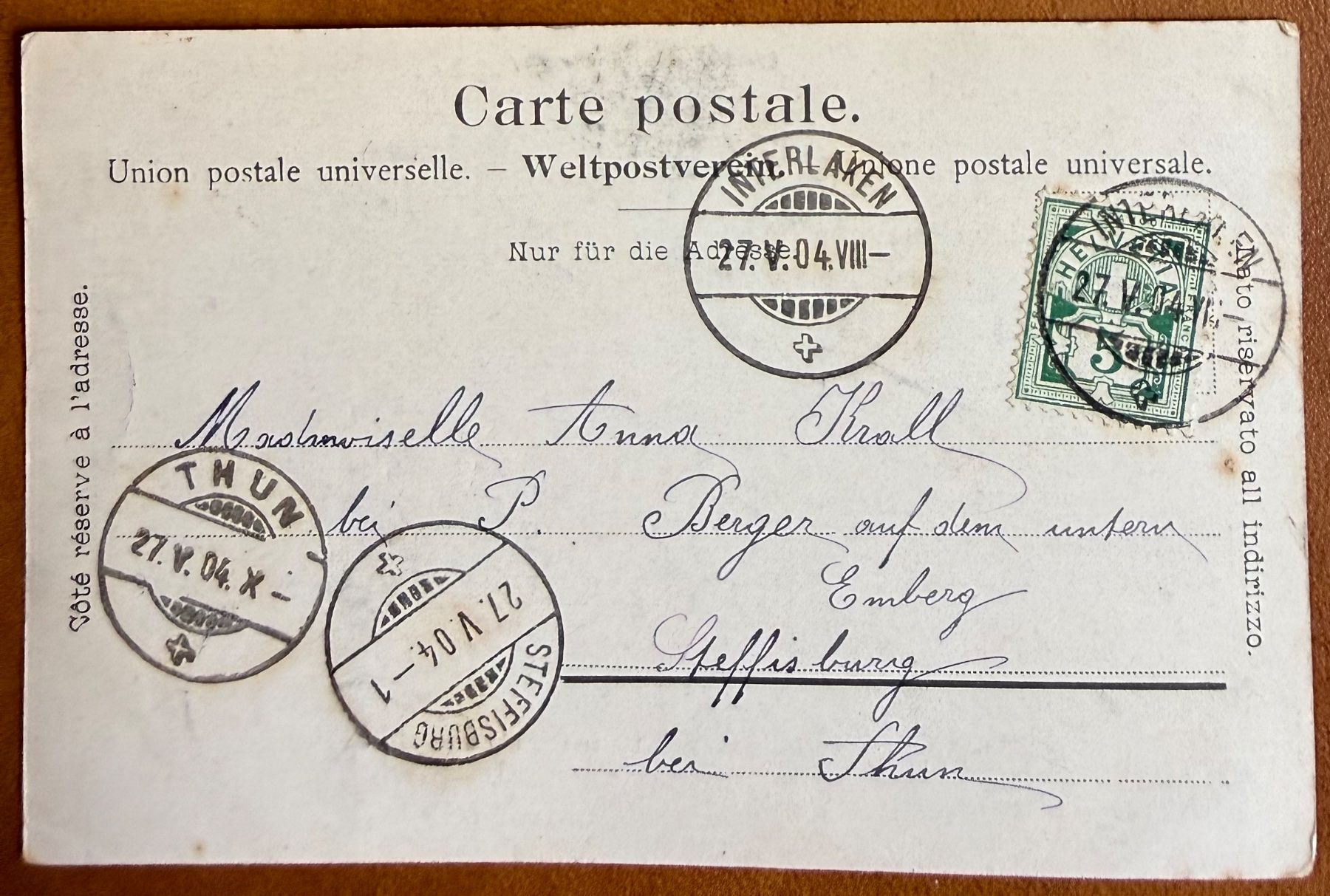 Cartes postales: Unterseen mit Niesen 1904 – D'occasion à Lutry par Ediego 1