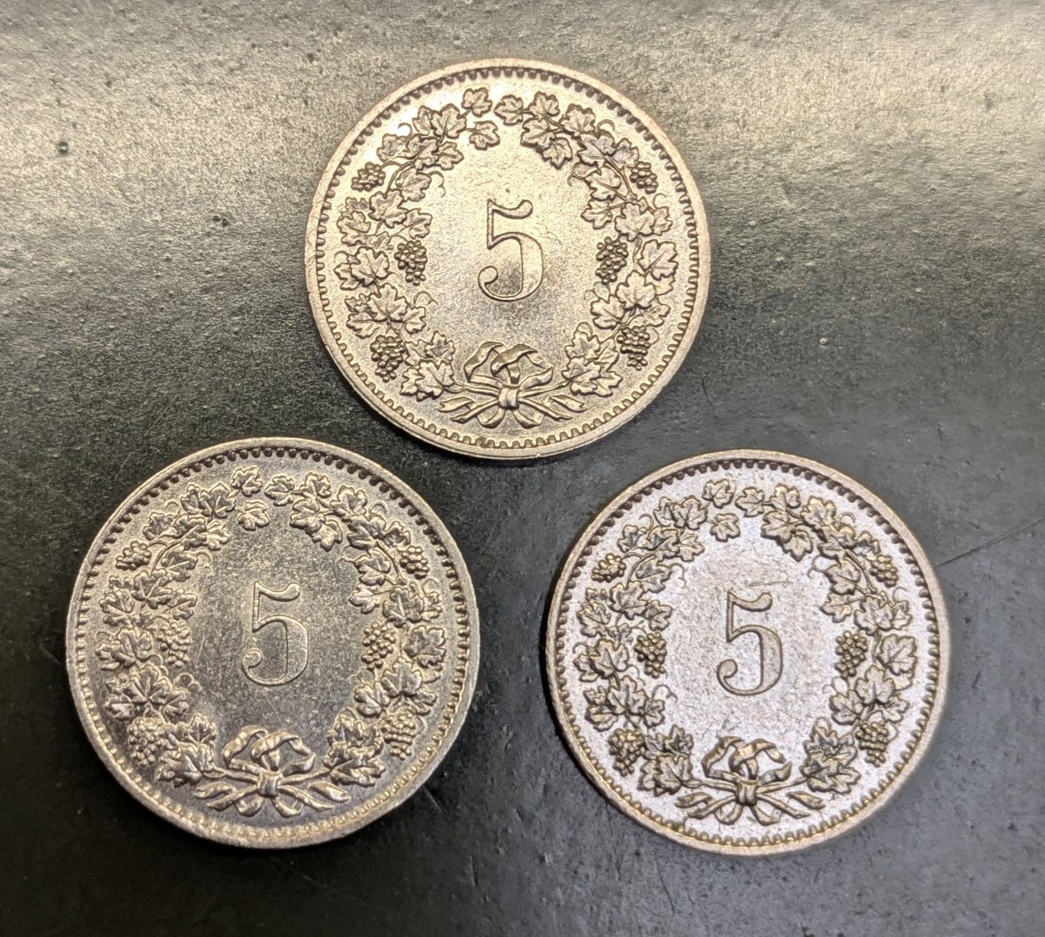 Tutti le monete: 3 x 5 Rappen 1975 vz – Usato da Zetzwil venduto da Spitz70 1