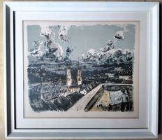 Rudolf Zender Lithographie Winterthur num. und signiert