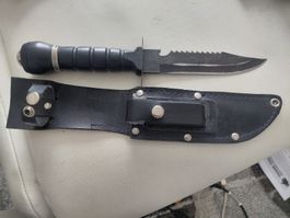Survivalmesser mit Kompass und Scheide gebraucht