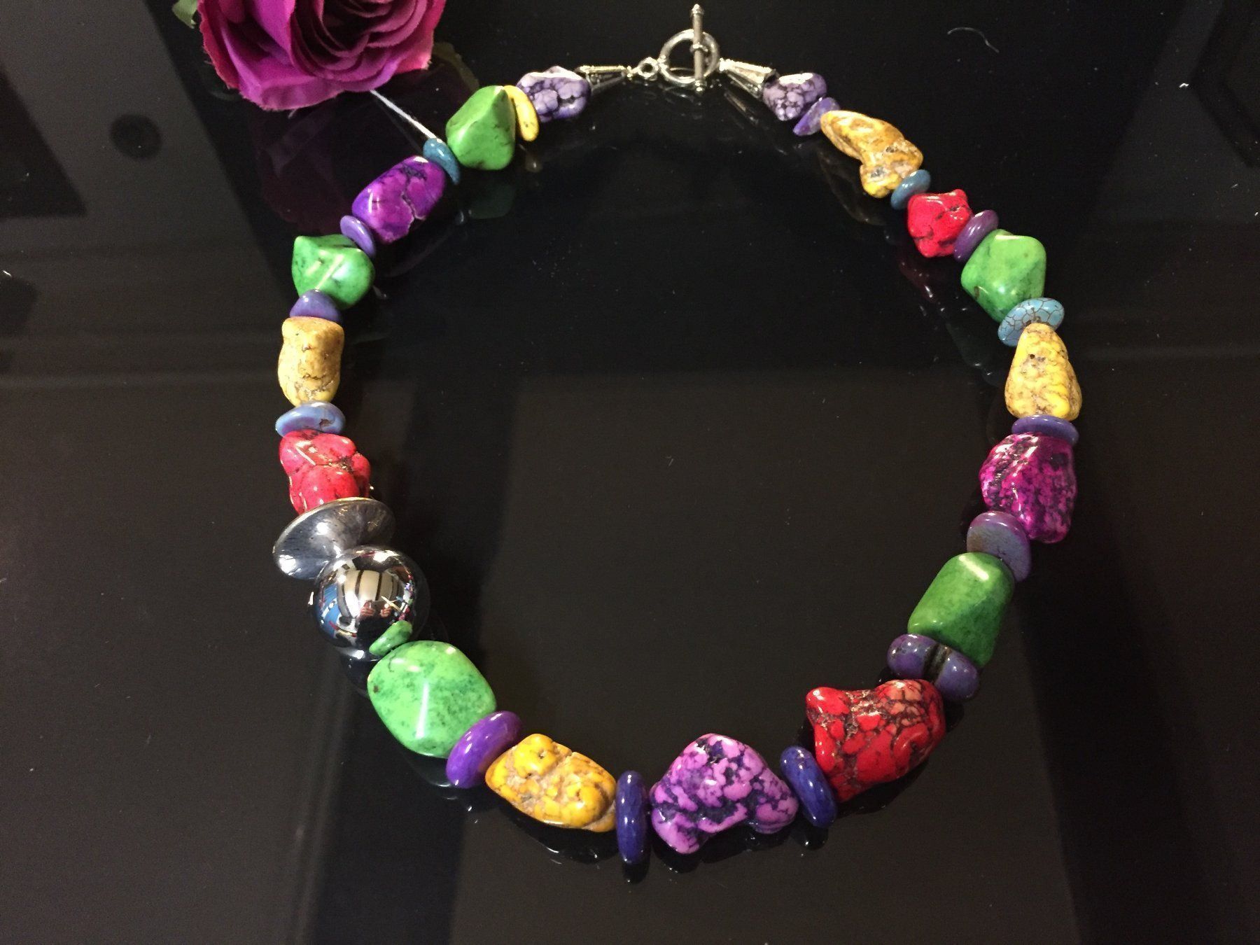 Catenine: Unique Collier / Kette aus Magnesit – Nuovo (secondo la descrizione) da Schaffhausen venduto da uniqueketten 5