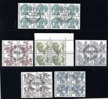 1977/84 Volksbräuche sechs Blocks aus 594-679 gestempelt ʘ
