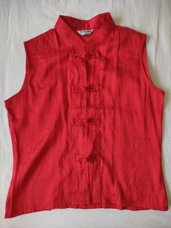 New Thai Silk Vest Top, Orange, 36