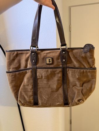 Handtasche Bally braun samtstoff