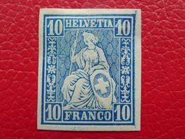 1862: Nr.31 blau, PROBEDRUCK "Sitzende Helvetia"