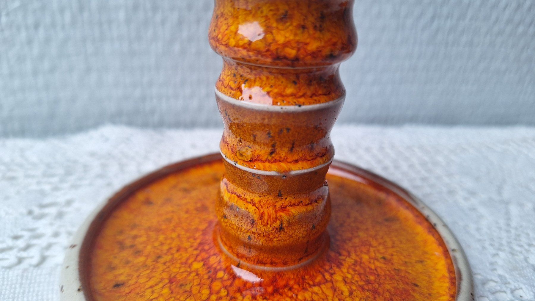Bougeoirs: Keramik Kerzenständer  orange "Studio Pottery" – D'occasion à Dornach par majo8689 3