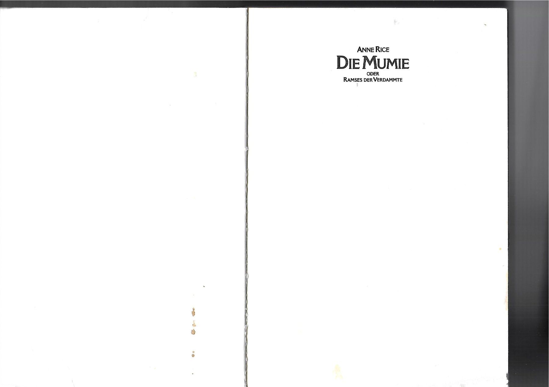 Libri: Anne Rice "Die Mumie oder Ramses der Verdammte" – Usato da Samstagern venduto da Bladetigi 3