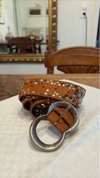 Cooler Vintage Ledergürtel mit Nieten, Grösse M/L, Top!