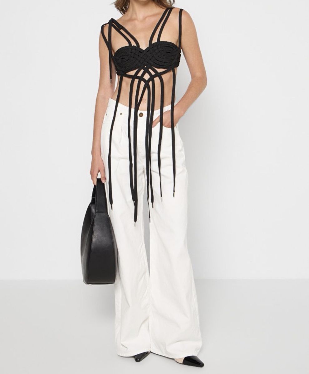 Pinko Top: Schwarzes Crop Top mit Schnüren – Nuovo (secondo la descrizione) da Egerkingen venduto da ear_k6fg 1