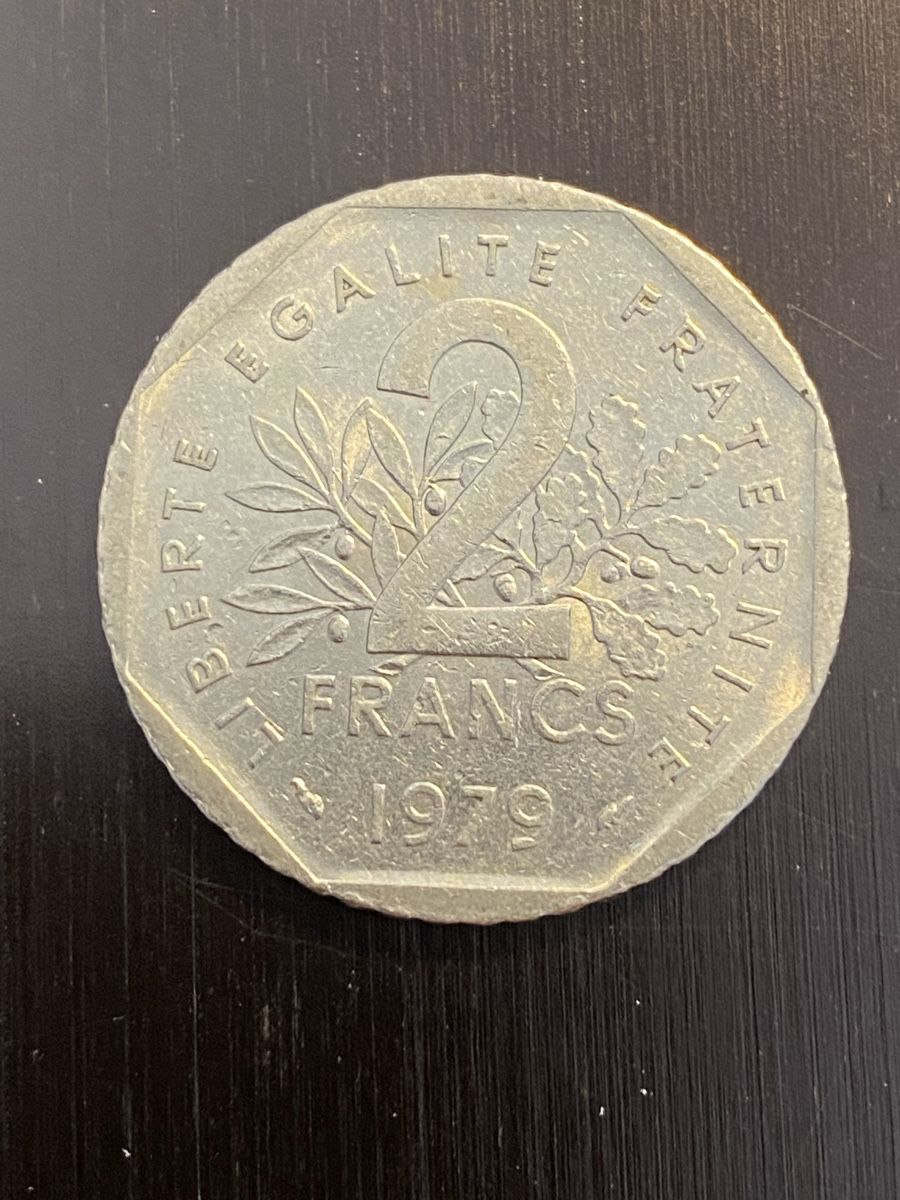 Tutti le monete: France, 2 FF 1979 nickel  – Usato da Corsier-sur-Vevey venduto da Ginoarturo