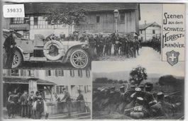 Schweiz. Herbst-Manöver - Militär-Auto 1912