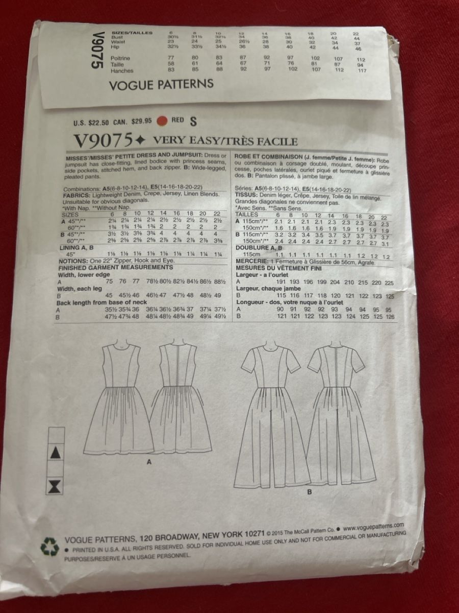 Cartamodelli: Vogue 9075 – Nuovo e nell'imballaggio originale da Bigorio venduto da Sorr0209 1