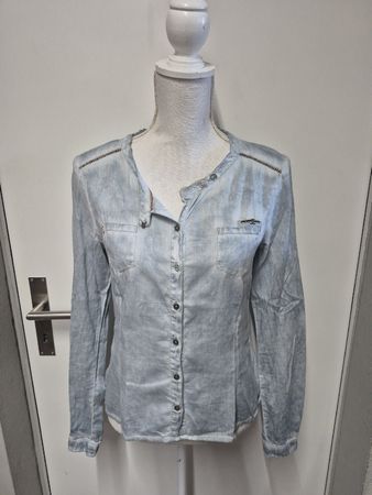 NILE Atelier Baumwoll Bluse Gr.XS/S graublau